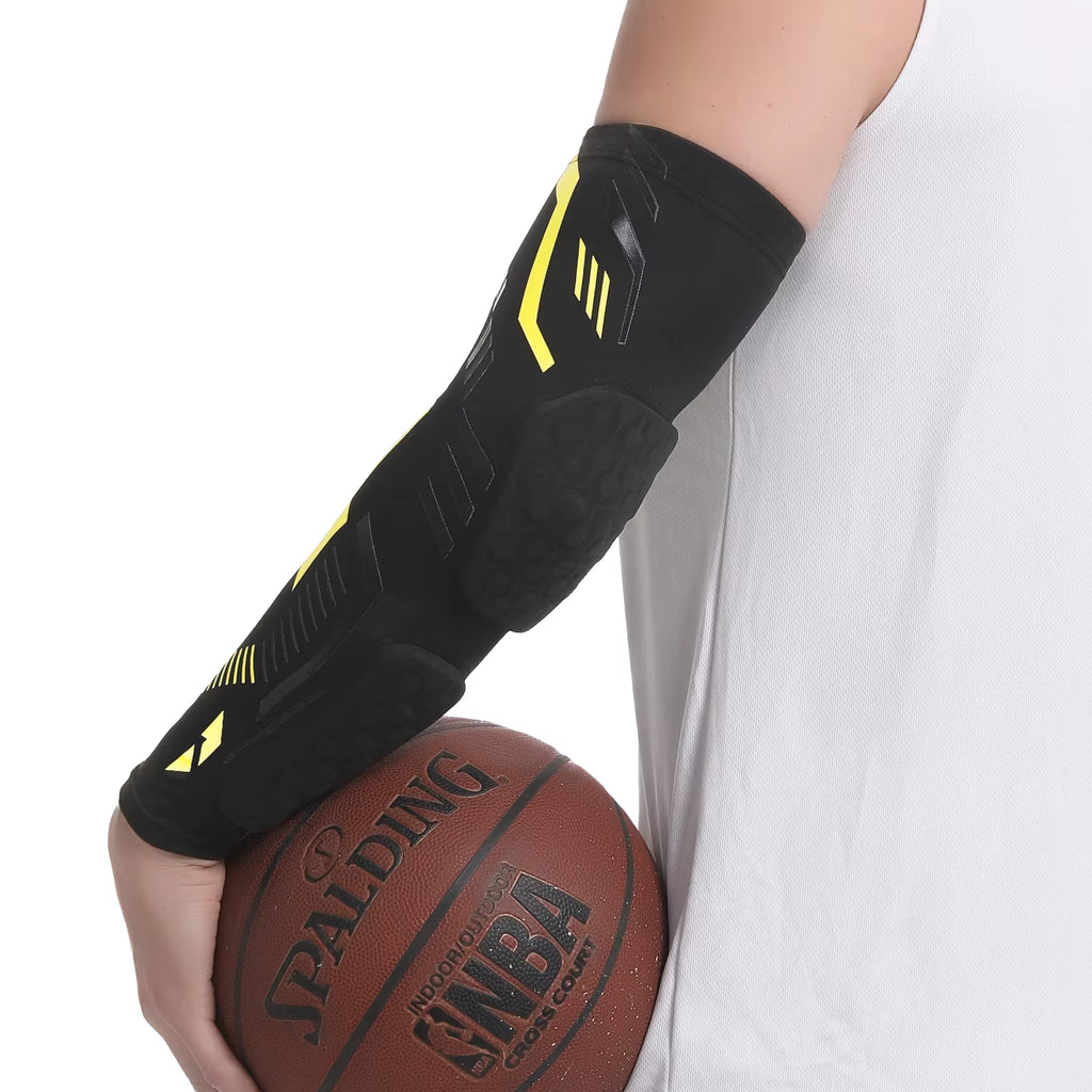 Men Sport Fitness Honeycomb Elbow Brace Tennis Elbow Arm Sleeve Padded Compression Elbow Support