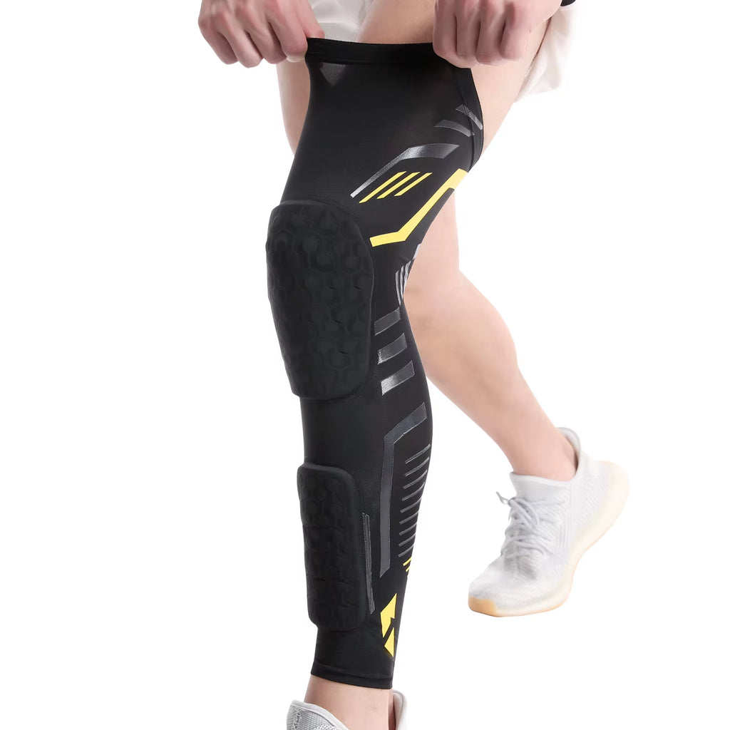 Long Leg Knee Compression Sleeve Knee Protector Cycling Basketball Eva Knee Sleeves Brace Support